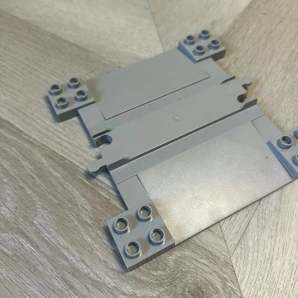 Lego Duplo 6391 Train Track with Ramps for Car Crossing Gray